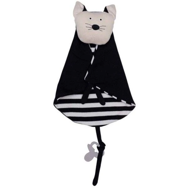 Doudou Bio Plat Chat Noir Et Blanc Wooly Organic® Coton Bio 35 Cm - Doudou Bio GOTS 2 Doudou Bio Plat Chat Noir Et Blanc Wooly Organic® Coton Bio 35 Cm - Doudou Bio GOTS – Image 2