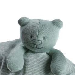 Doudou Plat Mouchoir Coton Bio Nouky Menthe Noukie's® - Bébé Bio -Jouets De Confort En Peluche Boutique doudou plat mouchoir coton bio nouky menthe noukie s bebe bio 3