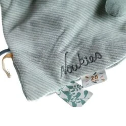Doudou Plat Mouchoir Coton Bio Nouky Menthe Noukie's® - Bébé Bio -Jouets De Confort En Peluche Boutique doudou plat mouchoir coton bio nouky menthe noukie s bebe bio 4