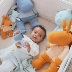 Doudou Plat Mouchoir Coton Bio Nouky Menthe Noukie's® - Bébé Bio -Jouets De Confort En Peluche Boutique doudou plat mouchoir coton bio nouky menthe noukie s bebe bio 6