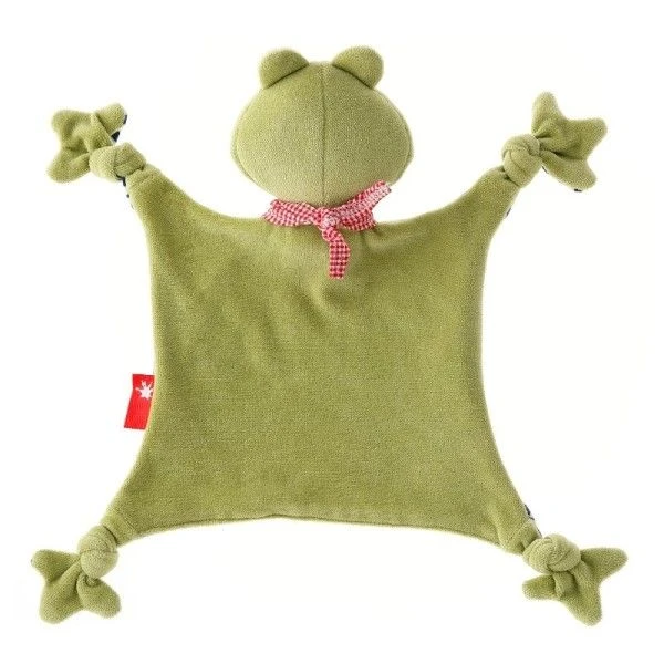 Doudou Plat Mouchoir Sigikid® Grenouille Marinière Green 27cm - Doudou Bio 2 Doudou Plat Mouchoir Sigikid® Grenouille Marinière Green 27cm - Doudou Bio – Image 2
