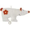 Doudou Plat Musical Coton Bio Ours Polaire Blanc & Orange39 Cm Efie® - Doudou Bio Naturel Efie