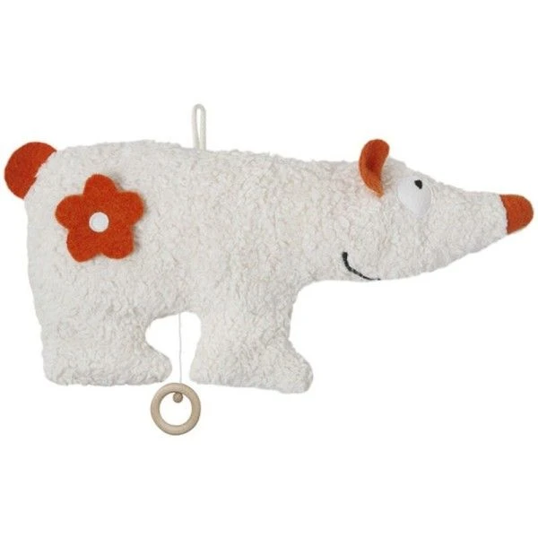 Doudou Plat Musical Coton Bio Ours Polaire Blanc & Orange39 Cm Efie® - Doudou Bio Naturel Efie 1 Doudou Plat Musical Coton Bio Ours Polaire Blanc & Orange39 Cm Efie® - Doudou Bio Naturel Efie