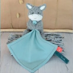 Doudou Plat & Pantin Âne Peluche 15 Cm Maïlou Tradition® Coton Bio - Doudou Bio Français -Jouets De Confort En Peluche Boutique doudou plat pantin ane peluche mailou tradition coton bio doudou bio fait en france 2