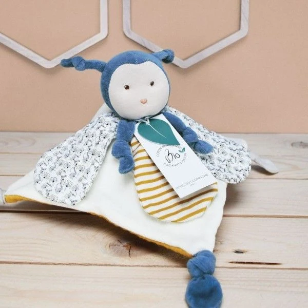 Doudou Plat Pollen L'abeille 25cm Coton Bio Doudou Et Compagnie® - Doudou Bio Français 5 Doudou Plat Pollen L'abeille 25cm Coton Bio Doudou Et Compagnie® - Doudou Bio Français – Image 5