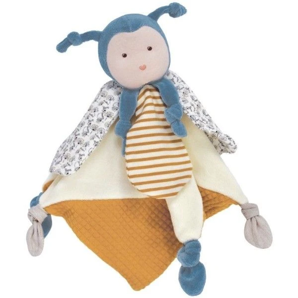 Doudou Plat Pollen L'abeille 25cm Coton Bio Doudou Et Compagnie® - Doudou Bio Français 1 Doudou Plat Pollen L'abeille 25cm Coton Bio Doudou Et Compagnie® - Doudou Bio Français