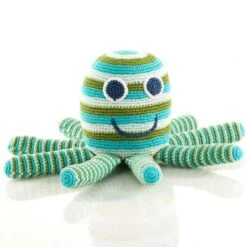 Doudou Grand Poulpe 28cm Pebble® Maille Crochet Coton Bio - Doudou Bébé Bio