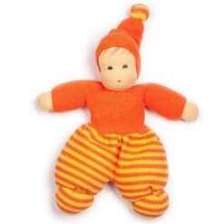 Doudou Poupée De Chiffon Nanchen® Natur Poupon MINIMÖPSCHEN Coton Bio (Kba) Orangés 23cm - Poupée Bio