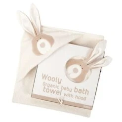 Drap De Bain Bébé Bio Cape Avec Capuche Lapin Wooly Organic® Coton Bio - Serviette Bio GOTS