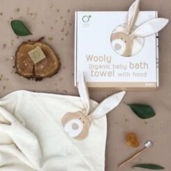 Drap De Bain Bébé Bio Cape Avec Capuche Lapin Wooly Organic® Coton Bio - Serviette Bio GOTS -Jouets De Confort En Peluche Boutique drap de bain bebe bio cape avec capuche lapin wooly organic coton bio serviette bio gots 4