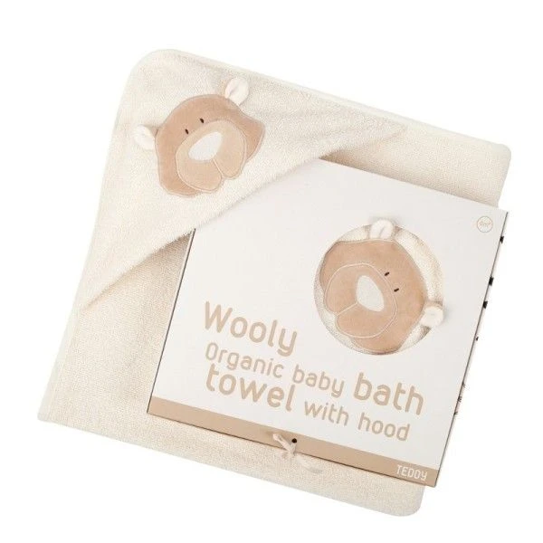 Drap De Bain Bébé Bio Cape Avec Capuche Ourson Wooly Organic® Coton Bio - Serviette Bio GOTS 1 Drap De Bain Bébé Bio Cape Avec Capuche Ourson Wooly Organic® Coton Bio - Serviette Bio GOTS