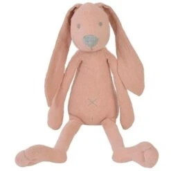 Grand Doudou Lapin Richie Vieux Rose En Lin 41 Cm Happy Horse - Doudou Pour Bébé