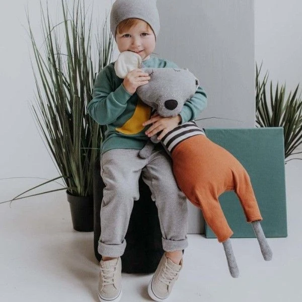 Grande Peluche Doudou Bio Souris Wooly Organic® Coton Bio 70 Cm - Doudou Bio GOTS 3 Grande Peluche Doudou Bio Souris Wooly Organic® Coton Bio 70 Cm - Doudou Bio GOTS – Image 3