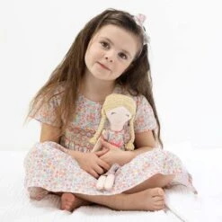Grande Poupée De Tissu Fleurie Georgia 40 Cm Coton Bio Albetta® - Poupée Tissu Bio -Jouets De Confort En Peluche Boutique grande poupee de tissu fleurie georgia coton bio albetta poupee tissu bio coton lin 5