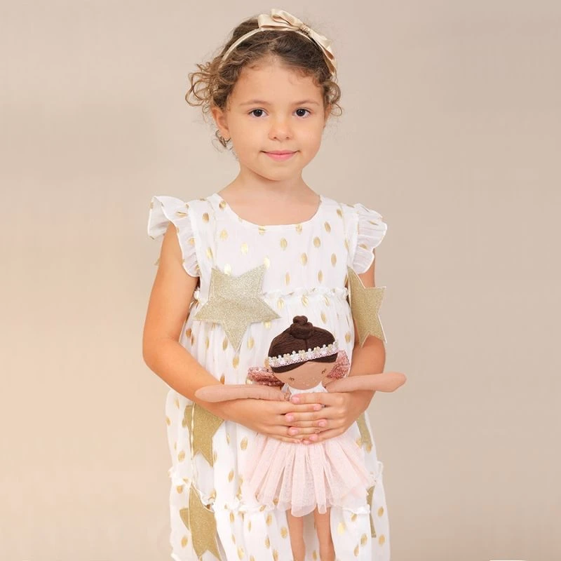 Grande Poupée Fée Chloé Lin Robe Tulle Brodée 40 Cm Lin Coton Bio Albetta® - Poupée Tissu Bio 2 Grande Poupée Fée Chloé Lin Robe Tulle Brodée 40 Cm Lin Coton Bio Albetta® - Poupée Tissu Bio – Image 2