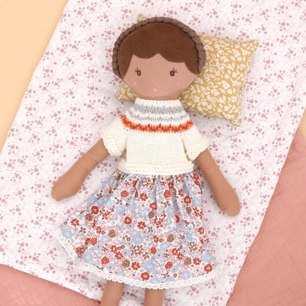 Grande Poupée Lin Robe De Mousseline Audrey 40 Cm Coton Bio Albetta® - Poupée Tissu Bio 3 Grande Poupée Lin Robe De Mousseline Audrey 40 Cm Coton Bio Albetta® - Poupée Tissu Bio – Image 3