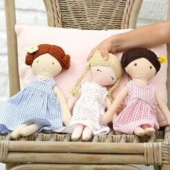 Grande Poupée Lin Robe De Mousseline Becky 40 Cm Coton Bio Albetta® - Poupée Tissu Bio -Jouets De Confort En Peluche Boutique grande poupee lin robe de mousseline becky coton bio albetta poupee tissu bio 2