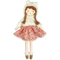 Grande Poupée Lin Robe De Mousseline Margot 40 Cm Coton Bio Albetta® - Poupée Tissu Bio