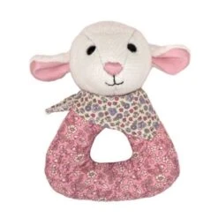 Hochet Anneau Fleurie Agneau Apple Park™ Coton Bio - Jouets Bio