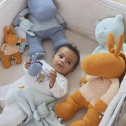 Hochet Attache Tétine & Anneau De Dentition Coton Bio & CaoutchoucÂne Paco Bleu Noukie's® - Bébé Bio -Jouets De Confort En Peluche Boutique hochet attache tetine anneau de dentition coton bio caoutchouc ane paco bleu noukie s bebe bio 3