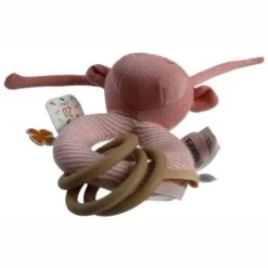 Hochet Attache Tétine & Anneau De Dentition Coton Bio & Caoutchouc Lola Rose Noukie's® - Bébé Bio -Jouets De Confort En Peluche Boutique hochet attache tetine anneau de dentition coton bio caoutchouc lola rose noukie s bebe bio 2