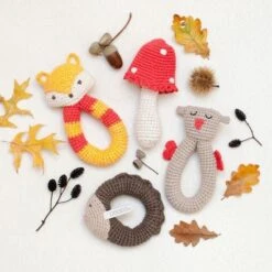 Hochet Au Crochet Coton Hoppa® Champignon - Hochets Bébé -Jouets De Confort En Peluche Boutique hochet au crochet coton hoppa champignon hochets bebe 2