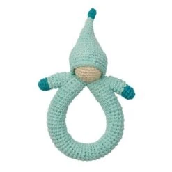 Hochet Au Crochet Hoppa® Poupée Bleu Coton - Hochets Bébé