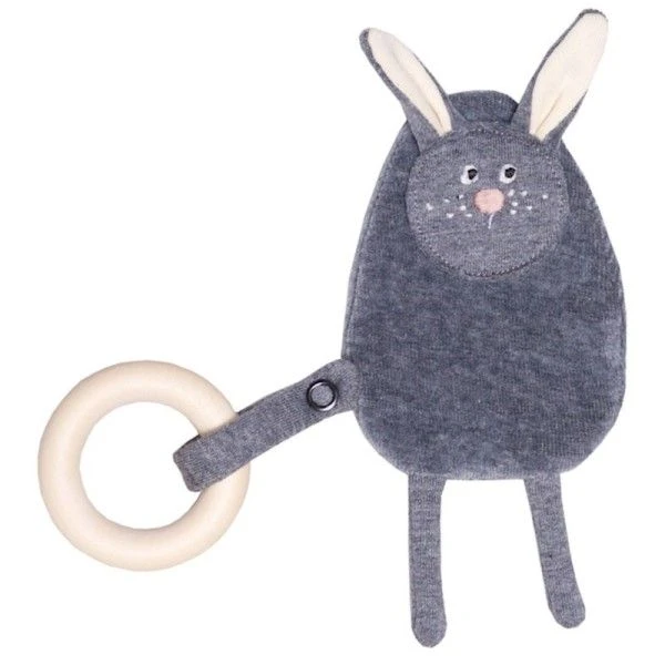 Hochet Bio & Anneau De Dentition Lapin Gris BruissantWooly Organic® Coton Bio 16 Cm - Hochet Bio GOTS 1 Hochet Bio & Anneau De Dentition Lapin Gris BruissantWooly Organic® Coton Bio 16 Cm - Hochet Bio GOTS
