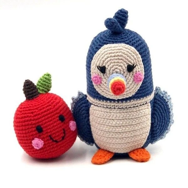 Hochet Macareux Organic 20cm Pebble® Maille Crochet Coton Bio - Hochet Bébé Bio 2 Hochet Macareux Organic 20cm Pebble® Maille Crochet Coton Bio - Hochet Bébé Bio – Image 2