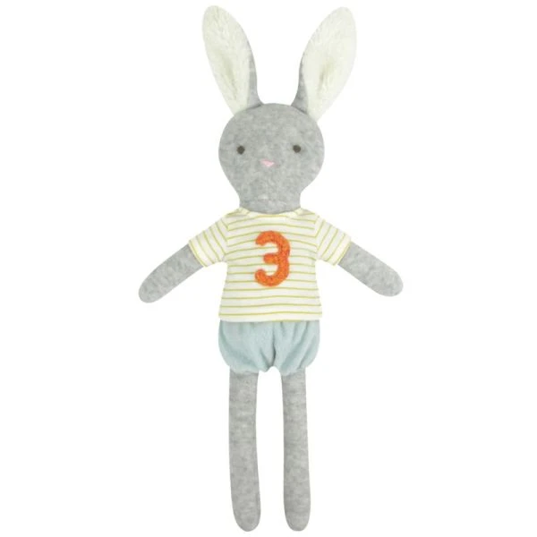 Lapin Peluche éponge De Coton Bio 3ème Anniversaire 44cm Albetta® - Peluche Bio 1 Lapin Peluche éponge De Coton Bio 3ème Anniversaire 44cm Albetta® - Peluche Bio