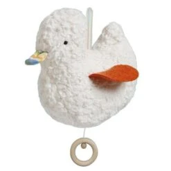 Peluche Boite à Musique Efie® Canard Orange & Blanc 16 Cm - Doudou Coton Bio
