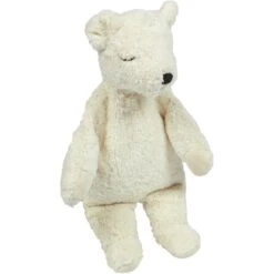 Peluche Bouillotte Ours Polaire Endormi Coton Bio 30 Cm Senger® - Doudou Bio Naturel Senger