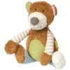 Peluche Coton Bio Sigikid® Ours Brun Patchwork Green 29 Cm - Doudou Peluche Bio