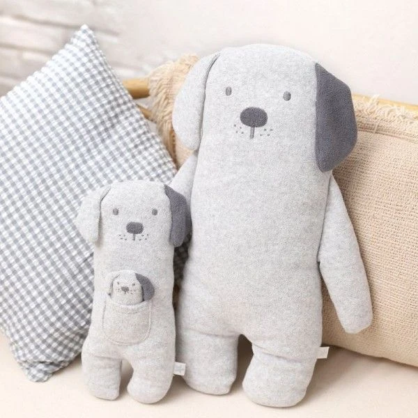 Peluche éponge De Coton Bio Chien 44cm Albetta® - Peluche Chien Bio 2 Peluche éponge De Coton Bio Chien 44cm Albetta® - Peluche Chien Bio – Image 2