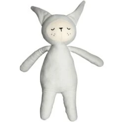 Peluche Fabelab® Lapin Gris Argent 28cm Coton Bio GOTS- Jouet Bio Scandinave