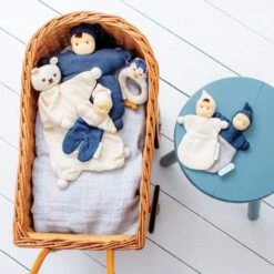 Petit Poupon Mousseline Coton Bio Mini Mix Bicolore 17cm TurbuletteHoppa®- Doudou Bio -Jouets De Confort En Peluche Boutique petit poupon mousseline coton bio mini mix uni 17cm turbulette hoppa doudou bio 8