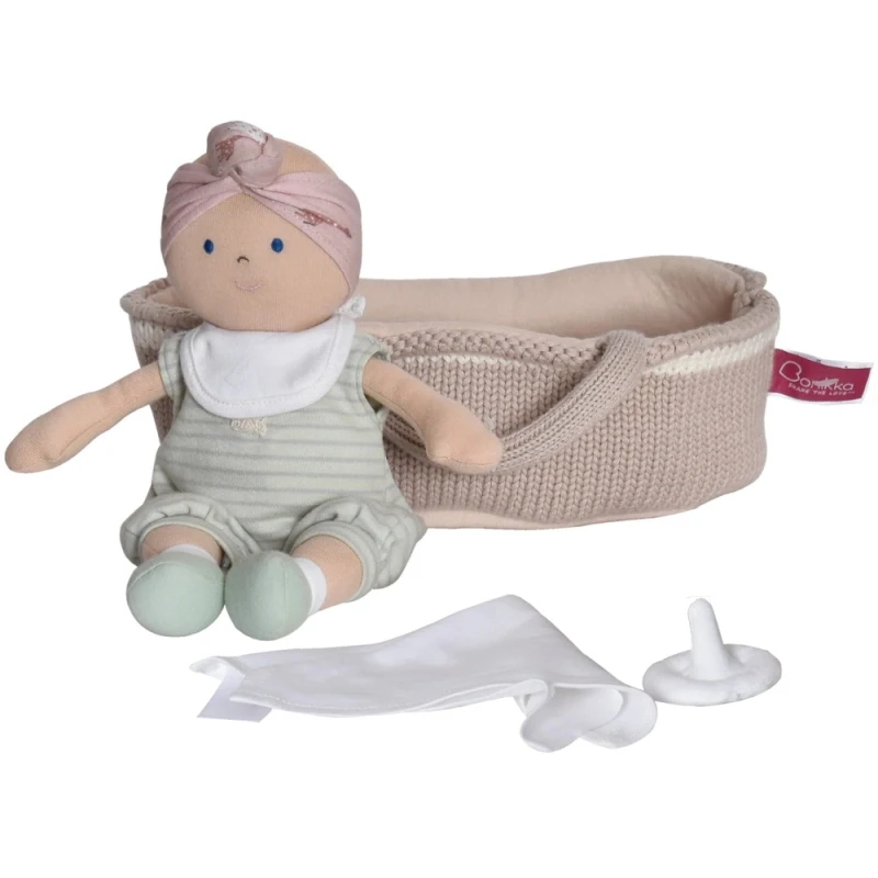 Poupée Bébé En Tissus Carry 25cm Set Couffin Tricoté Bonikka - Poupons 1 Poupée Bébé En Tissus Carry 25cm Set Couffin Tricoté Bonikka - Poupons