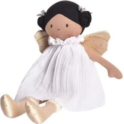 Poupée Chiffon Ailée Coton Bio Aurore Robe Mousseline 33cm Bonikka - Poupée Bio -Jouets De Confort En Peluche Boutique poupee chiffon ailee coton bio aurore robe mousseline 3