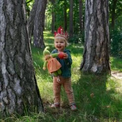 Poupée De Chiffon Nanchen® Natur Poupon 36cm Coton Bio (Kba) Verte Robe Orangé - Poupée Bio -Jouets De Confort En Peluche Boutique poupee de chiffon nanchen natur poupon coton bio kba verte robe orange poupee bio 3