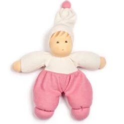 Poupée De Chiffon Nanchen® Natur Poupon Waldorf MOPS Coton Bio (Kba) Écrue & Rose 29 Cm - Poupée Bio