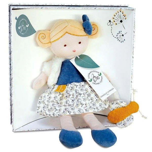 Poupée De Chiffon Pollen 25cm Coton Bio Doudou Et Compagnie® - Doudou Bio Français 2 Poupée De Chiffon Pollen 25cm Coton Bio Doudou Et Compagnie® - Doudou Bio Français – Image 2