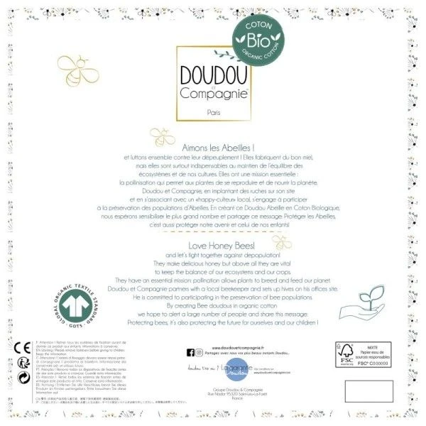 Poupée De Chiffon Pollen 25cm Coton Bio Doudou Et Compagnie® - Doudou Bio Français 6 Poupée De Chiffon Pollen 25cm Coton Bio Doudou Et Compagnie® - Doudou Bio Français – Image 6