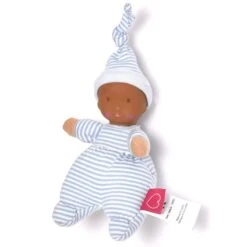 Poupée De Chiffon Premier âge Bleue Rayée Teint Halé 22 Cm Tête Caoutchouc NaturelBonikka - Poupée Naissance -Jouets De Confort En Peluche Boutique poupee de chiffon premier age bleue rayee teint hale tete caoutchouc naturel bonikka poupee naissance 2