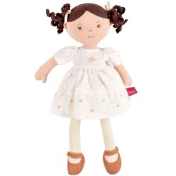 Poupée De Chiffons Aux Cheveux Bruns Cecilia En Robe De Lin Crème 42cm Bonikka - Grande Poupée -Jouets De Confort En Peluche Boutique poupee de chiffons cheveux bruns cecilia en robe de lin bonikka grande poupee 2