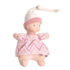 Poupée En Tissu Premier âge Rose Chevrons 22 Cm Tête Caoutchouc NaturelBonikka - Poupée Naissance -Jouets De Confort En Peluche Boutique poupee en tissu premier age rose chevrons tete caoutchouc naturel bonikka poupee naissance 3