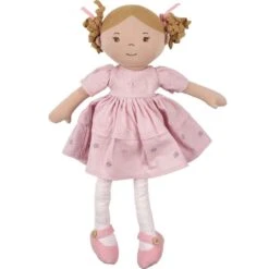 Jouets De Confort En Peluche Boutique -Jouets De Confort En Peluche Boutique poupee en tissus amelia en robe de lin rose brodee bonikka grande poupee 1