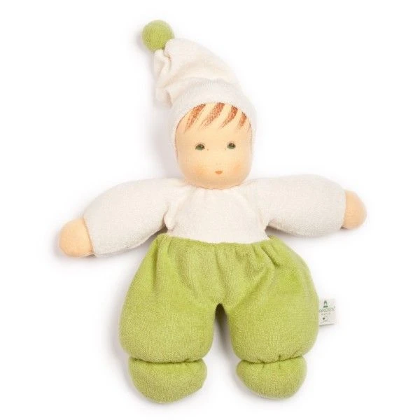 Poupée Waldorf Nanchen® Natur Poupon MOPS Coton Bio (Kba) Écrue & Vert 29 Cm - Poupée Bio 1 Poupée Waldorf Nanchen® Natur Poupon MOPS Coton Bio (Kba) Écrue & Vert 29 Cm - Poupée Bio