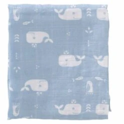 Set De Deux Langes 70cm Coton Bio Baleine Fresk® -Lange Coton Bio -Jouets De Confort En Peluche Boutique set de deux langes 70cm coton bio baleine fresk lange coton bio 3