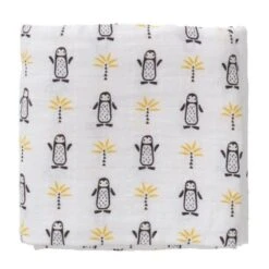 Set De Deux Langes 70cm Coton Bio Pingouin Fresk® -Lange Coton Bio -Jouets De Confort En Peluche Boutique set de deux langes 70cm coton bio pingouin fresk lange coton bio 2