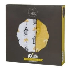 Set De Deux Langes 70cm Coton Bio Pingouin Fresk® -Lange Coton Bio
